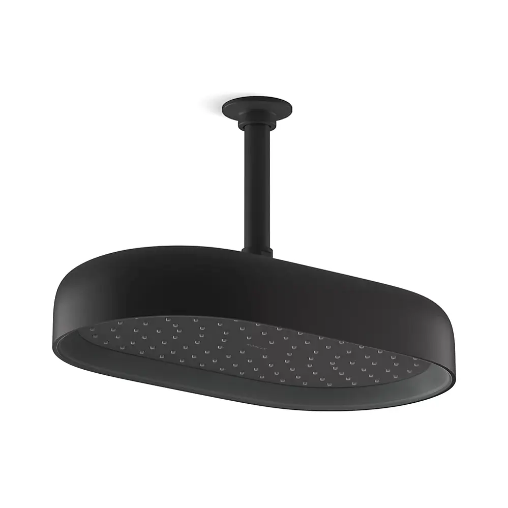 Kohler 26294-BL Statement Oblong 14" Single Function Rainhead Matte Black