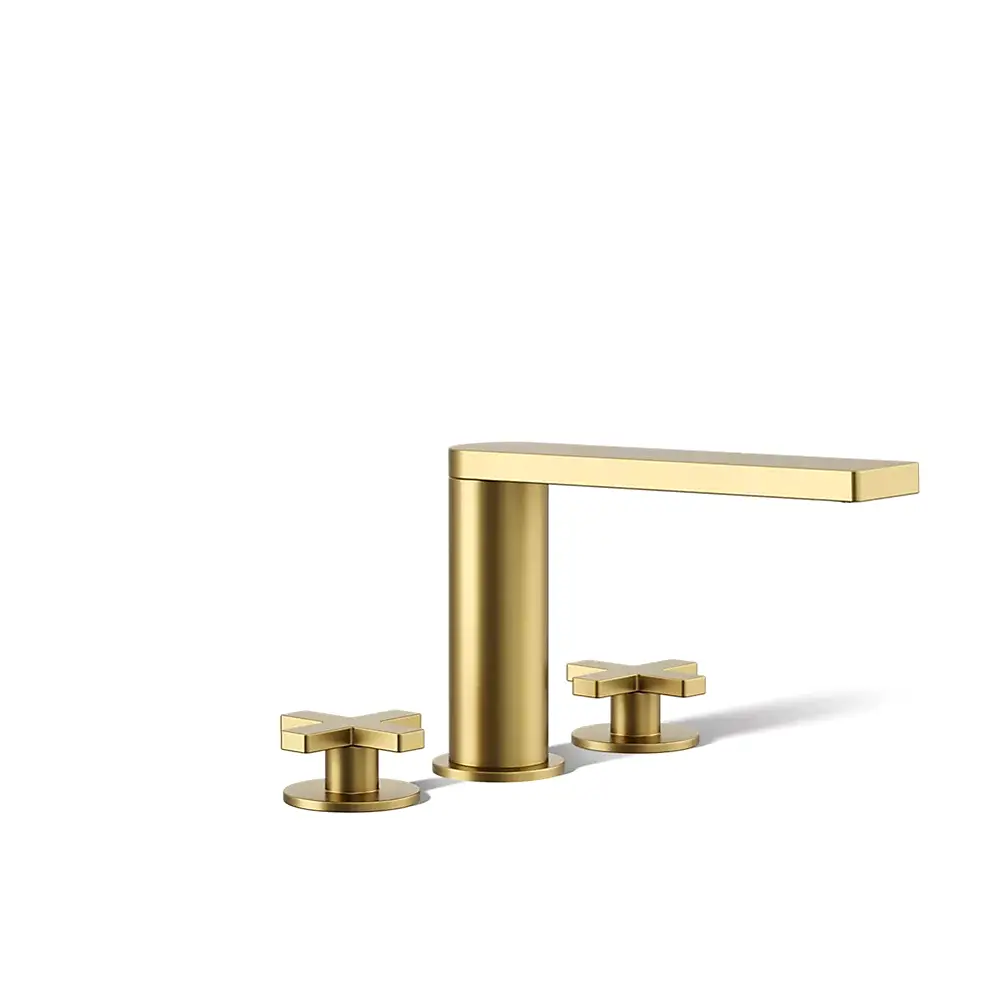Kohler 73081-3-2MB Composed Deck Mount Bath Faucet Cross Handles Vibrant Brushed Moderne Brass