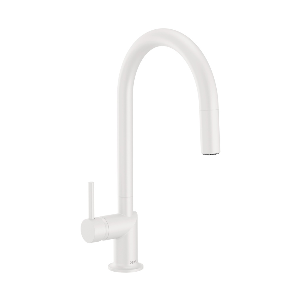 Brizo 63075LF-MWLHP Odin Arc Pull-Down Kitchen Faucet Less Handle Matte White