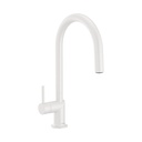 Brizo 63075LF-MWLHP Odin Arc Pull-Down Kitchen Faucet Less Handle Matte White