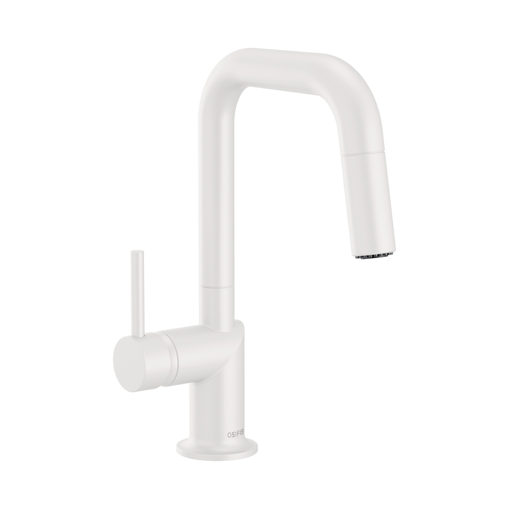 Brizo 63965LF-MWLHP Odin Square Pull-Down Prep Faucet Less Handle Matte White
