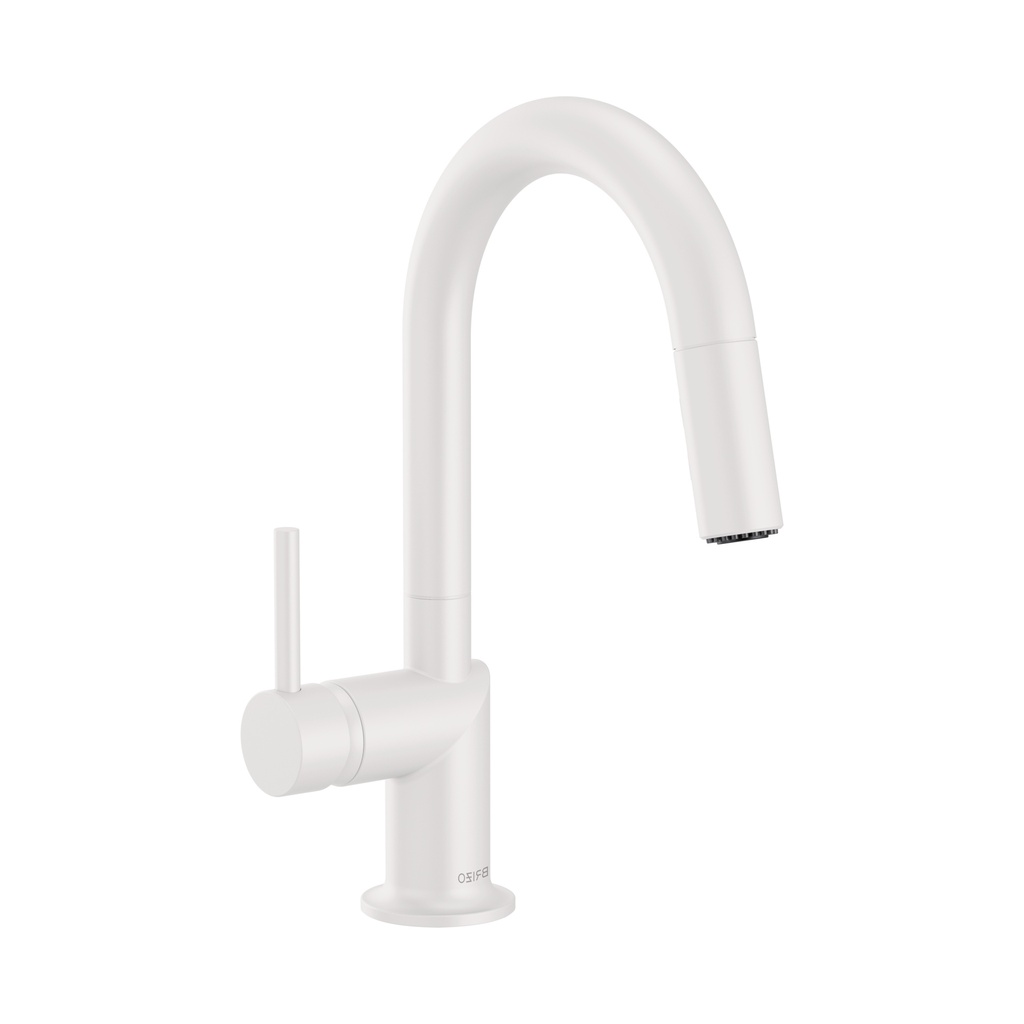 Brizo 63975LF-MWLHP Odin Arc Pull-Down Prep Faucet Less Handle Matte White