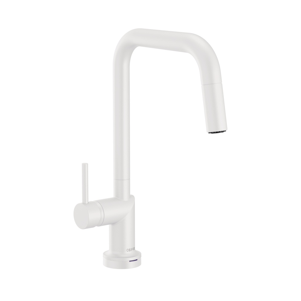 Brizo 64065LF-MWLHP Odin Smart Touch Pull-Down Kitchen Faucet Less Handle Matte White
