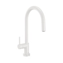 Brizo 64075LF-MWLHP Odin Smart Touch Arc Pull-Down Kitchen Faucet Less Handle Matte White