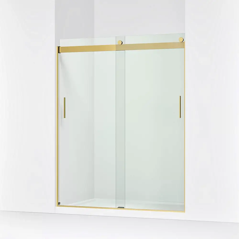 Kohler 706009-L-2MB Levity 74" Sliding Shower Glass Door Vibrant Brushed Moderne Brass