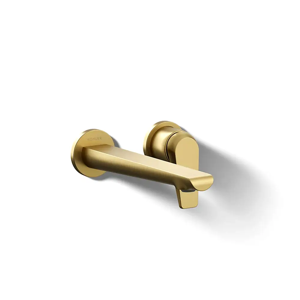 Kohler 97358-4-2MB Avid Wall Mount Bathroom Faucet Vibrant Brushed Moderne Brass