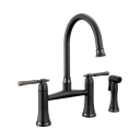 Brizo 62558LF-BLBNX Tulham Bridge Kitchen Faucet with Side Spray Matte Black Black Onyx