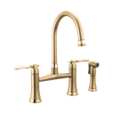 Brizo 62558LF-GLPG Tulham Bridge Kitchen Faucet with Side Spray Luxe Gold Polished Gold