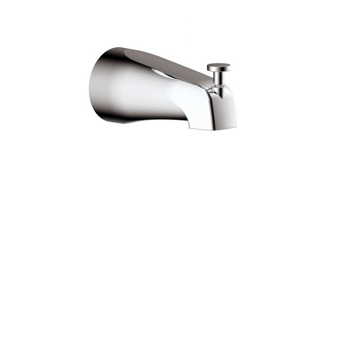 Aquabrass 10332 Tub Spouts 5 1/4 Round Tub Spout With Diverter Brushed Nickel