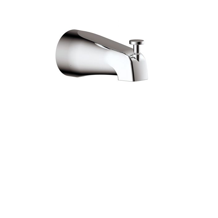 Aquabrass 10332 Tub Spouts 5 1/4 Round Tub Spout With Diverter Polished Chrome