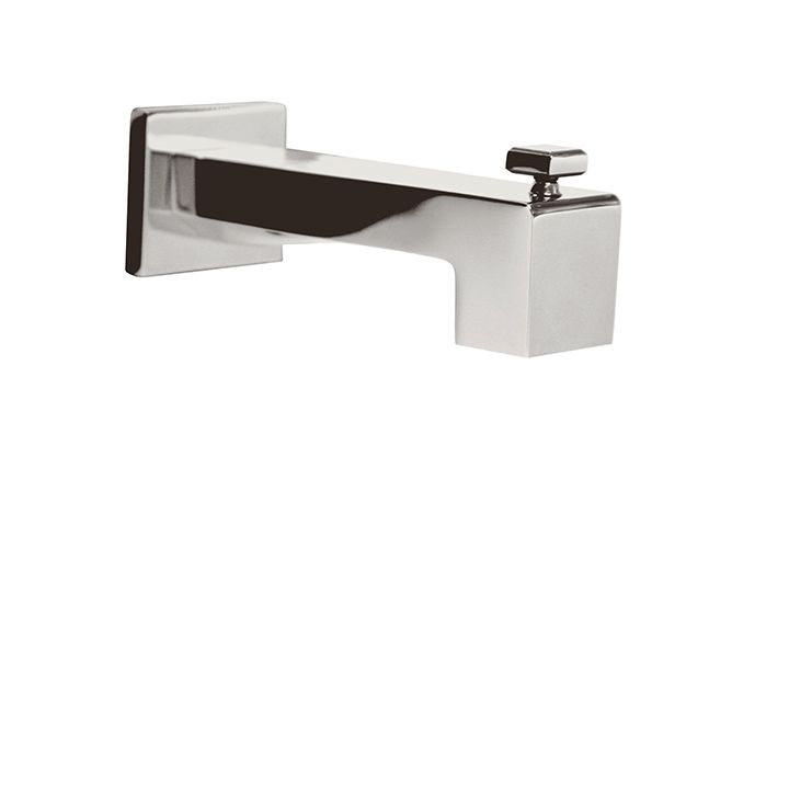 Aquabrass 11632 Tub Spouts 5 1/4 Square Tub Spout With Diverter Brushed Nickel