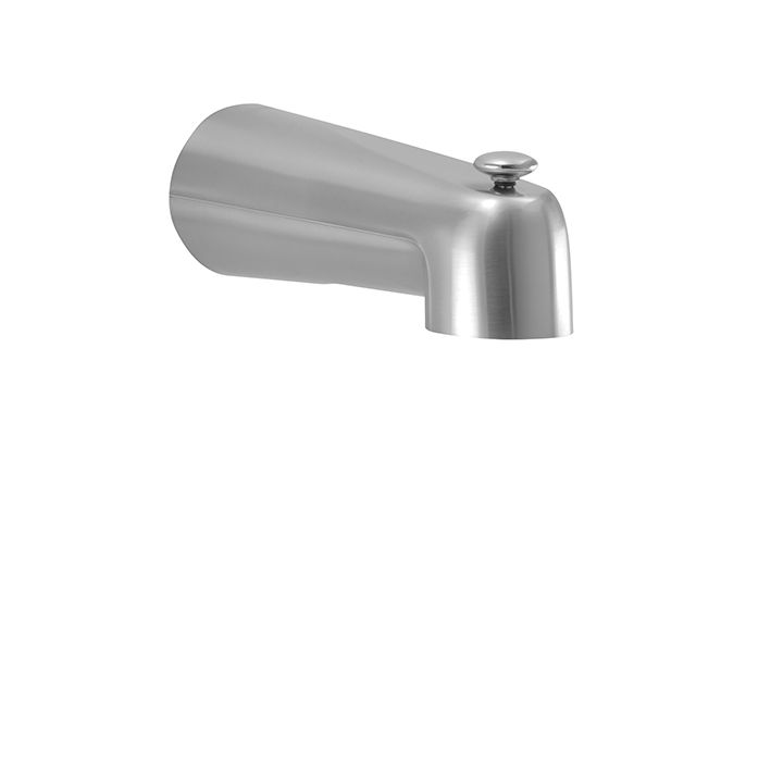 Aquabrass 11812 Tub Spouts 7 Round Tub Spout With Diverter Brushed Nickel