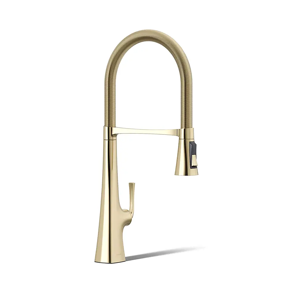 Kohler 22060-AF Graze Semi Professional Kitchen Sink Faucet Vibrant French Gold