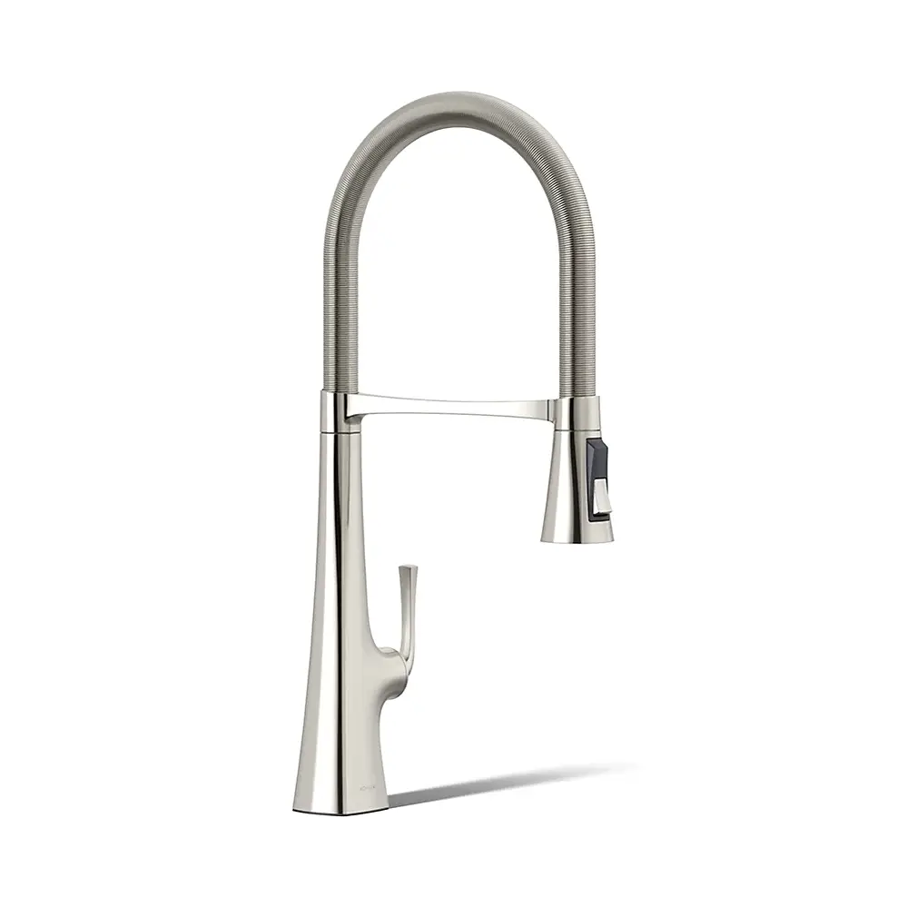 Kohler 22060-SN Graze Semi Professional Kitchen Sink Faucet Vibrant Polished Nickel