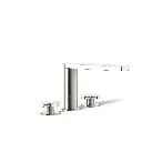 Kohler 73081-3-SN Composed Deck Mount Bath Faucet Cross Handles Vibrant Polished Nickel