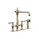 Kohler 76519-4-BV Artifacts Three Hole Bridge Kitchen Faucet Vibrant Brushed Bronze
