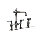 Kohler 76520-4-TT Artifacts Three Hole Bridge Bar Faucet Vibrant Titanium