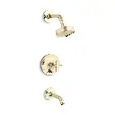 Kohler T14420-3-AF Purist Bath and Shower Trim Kit Vibrant French Gold