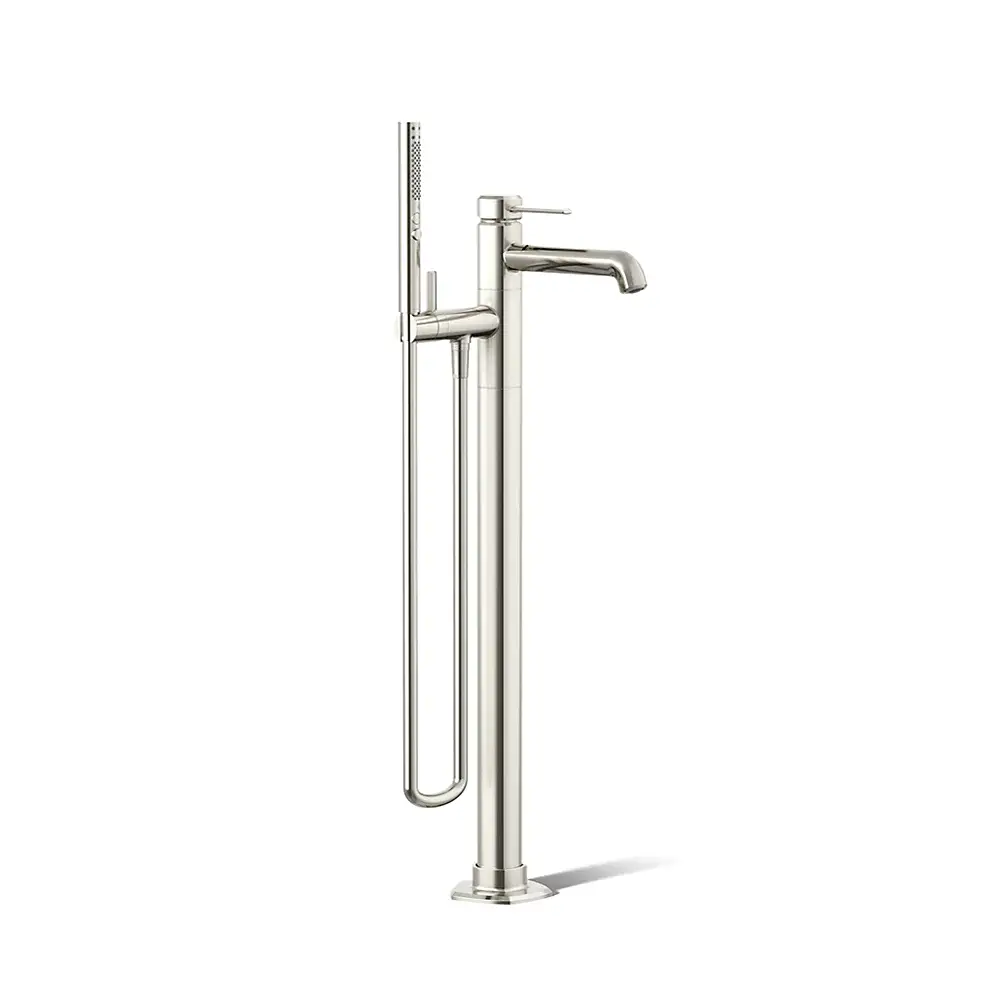 Kohler T27025-4-SN Occasion Freestanding Bath Filler Vibrant Polished Nickel