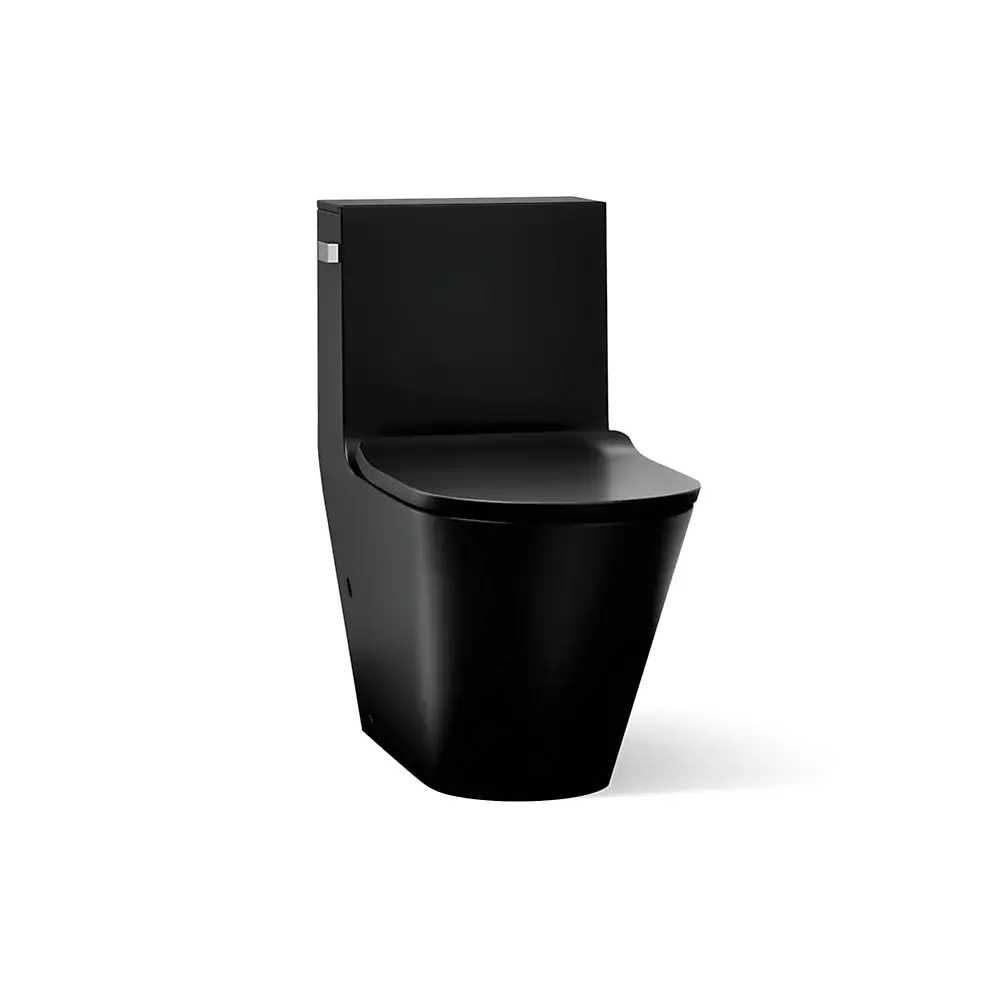 Kohler 22378-HB1 Brazn One Piece Compact Elongated Dual Flush Toilet Honed Black