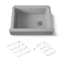 Kohler 25785-CM4 Cairn 29-3/4" Undermount Single Bowl Farmhouse Kitchen Sink Matte Grey