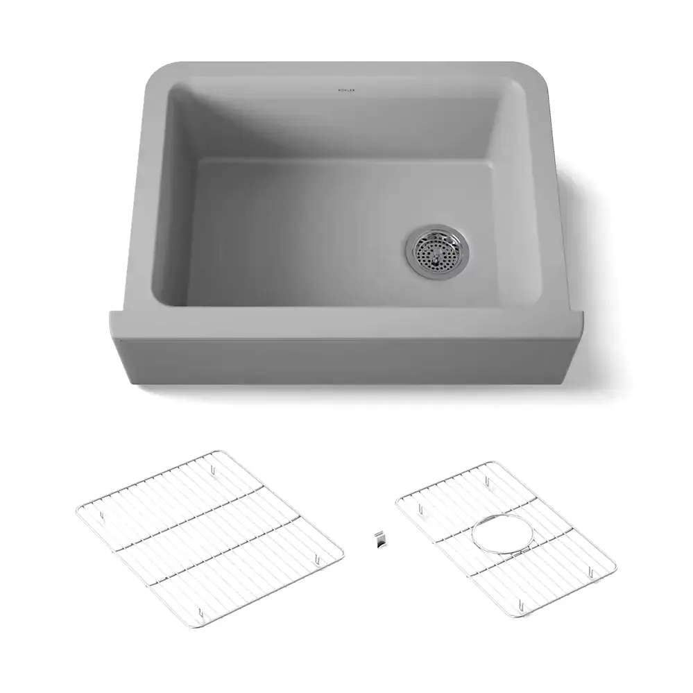 Kohler 25787-CM4 Cairn 29-11/16" Undermount Farmhouse Kitchen Sink Matte Grey