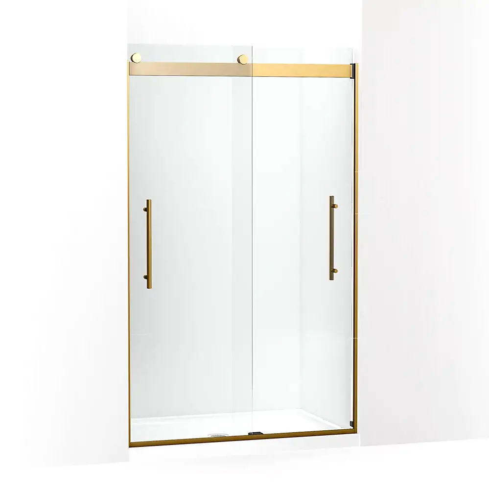 Kohler 702421-L-2MB Levity Plus Frameless Sliding Shower Door Vibrant Brushed Moderne Brass