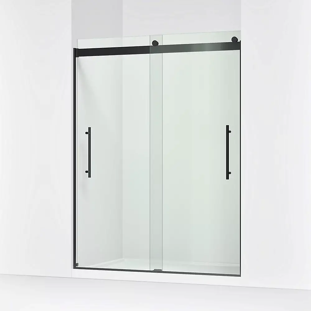 Kohler 702423-L-BL Levity Plus Frameless Sliding Shower Door Matte Black
