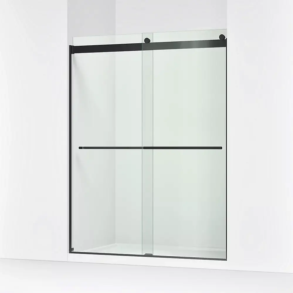 Kohler 702424-L-BL Levity Plus Frameless Sliding Shower Door Matte Black