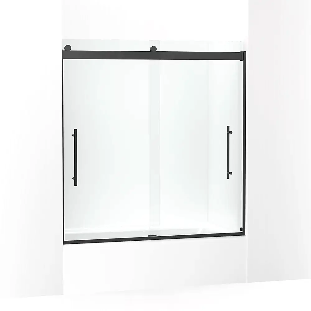 Kohler 702425-L-BL Levity Plus Frameless Sliding Bath Door Matte Black
