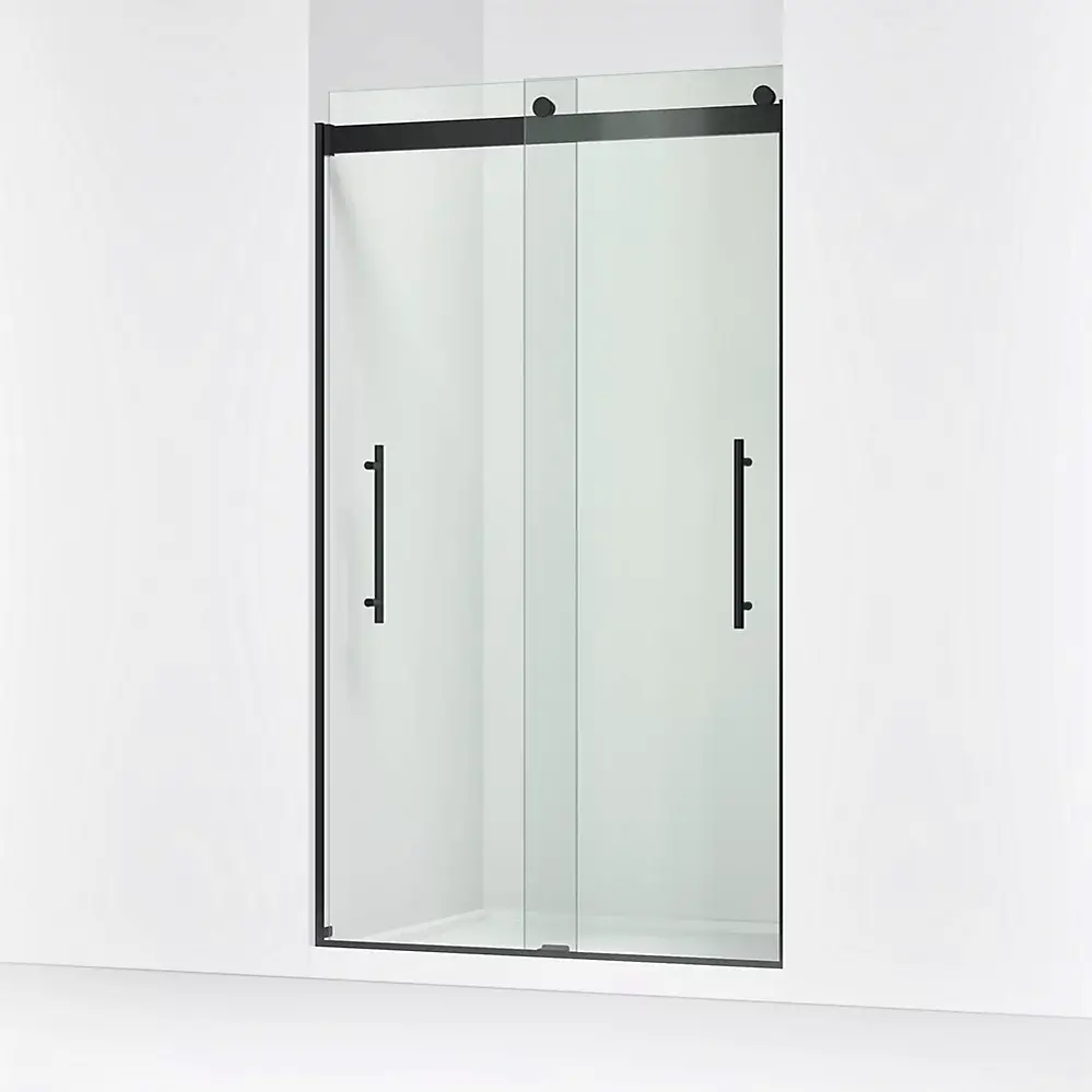 Kohler 702427-L-BL Levity Plus 81" Frameless Sliding Shower Door Matte Black