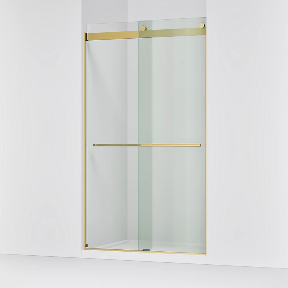 Kohler 702428-L-2MB Levity Plus 81" Frameless Sliding Shower Door Vibrant Brushed Moderne Brass