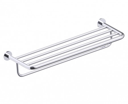 Kartners 170442-33 NICE Towel Shelf w/ Towel Bar Titanium