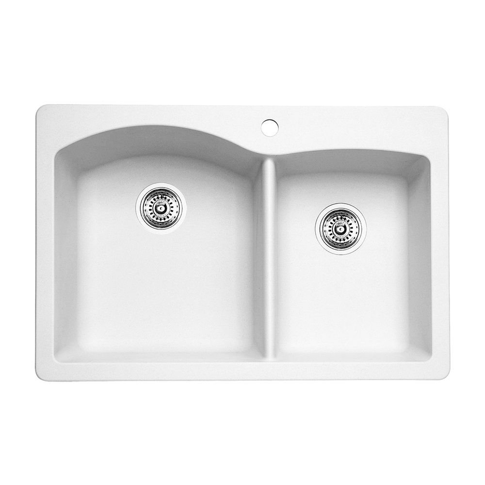 Blanco 400059 Diamond 1.75 Double Drop In Kitchen Sink White