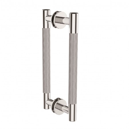 Kartners 3667808-33 CIRCO KNURLED Double Shower Door Handle 8" Titanium