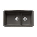 Blanco 402933 Performa U 1.75 Low Divide Silgranit Sink Volcano Gray
