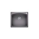 Blanco 401657 Diamond 1 Bowl Drop In Kitchen Sink Metallic Gray