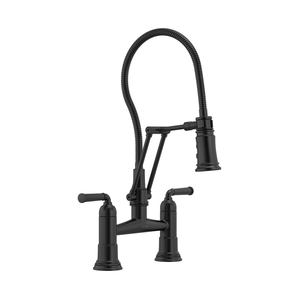 Brizo 62174LF-BL Rook Articulating Bridge Faucet Matte Black