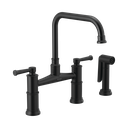 Brizo 62525LF-BL Artesso Two Handle Bridge Kitchen Faucet With Spray Matte Black