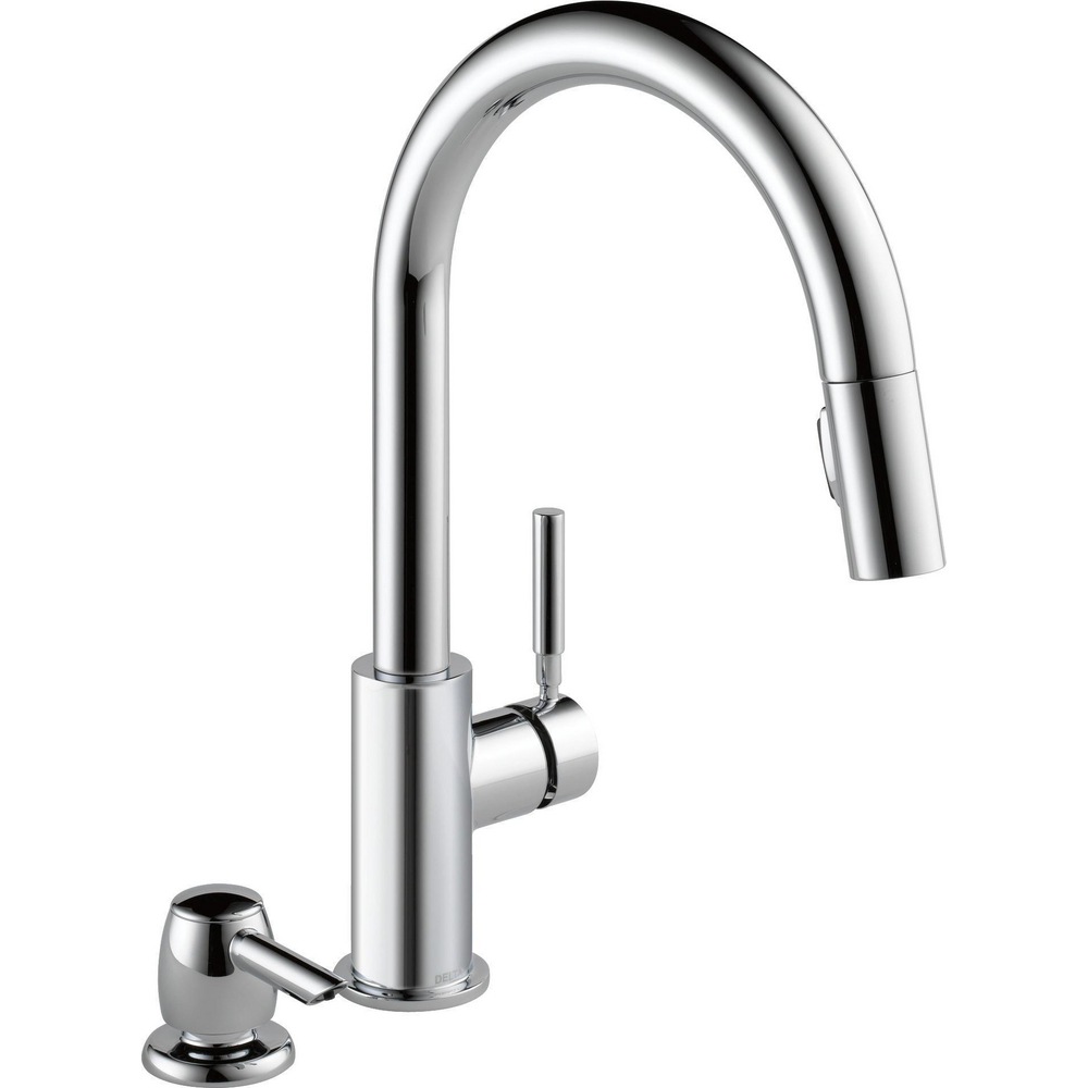 Delta 19933-SD-DST Trask Single Handle Pull-Down Kitchen Faucet With Soap Dispenser Chrome