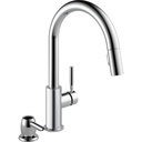 Delta 19933-SD-DST Trask Single Handle Pull-Down Kitchen Faucet With Soap Dispenser Chrome