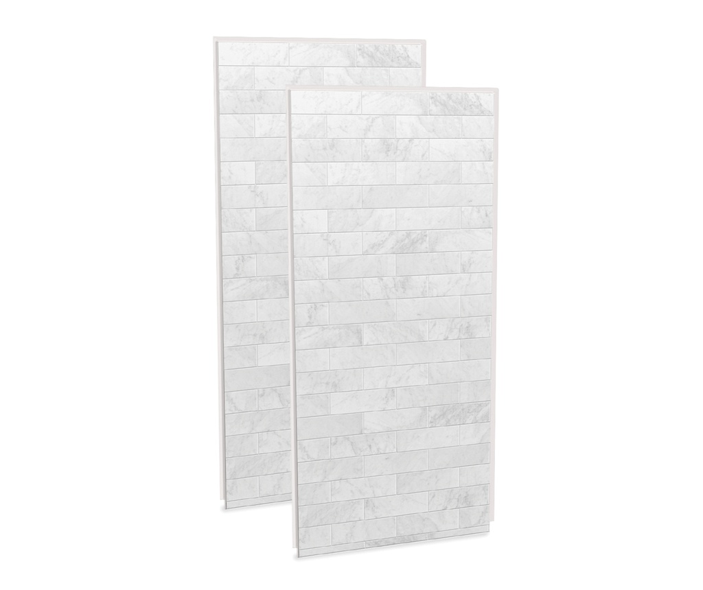 Maax 103388-307-508-000 Utile 3636 Composite Direct-to-Stud Two-Piece Corner Shower Wall Kit in Marble Carrara