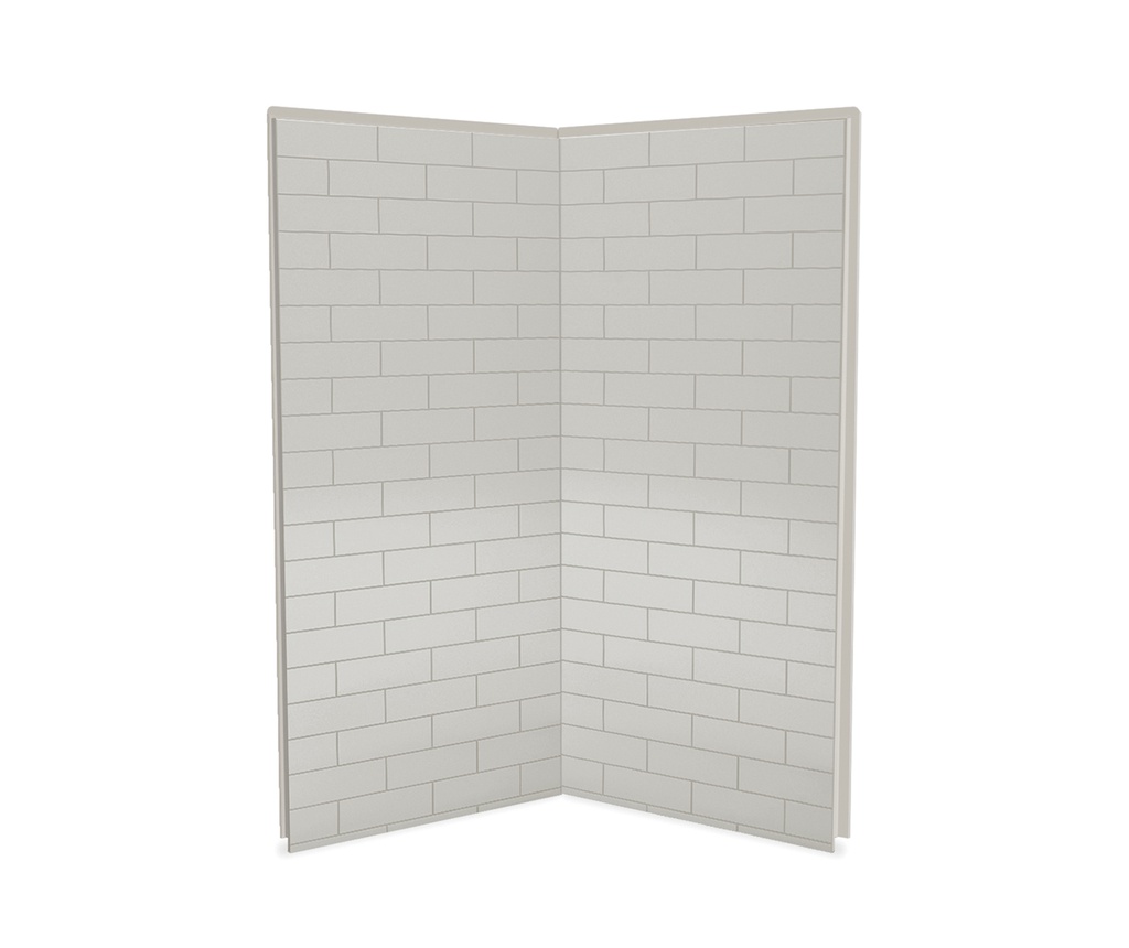 Maax 103378-301-500-000 Utile 3636 Composite Direct-to-Stud Two-Piece Corner Shower Wall Kit in Metro Soft Grey