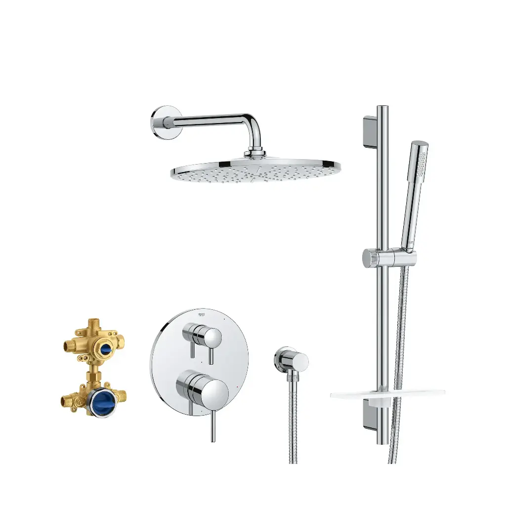 Grohe 29430000 Timeless Pressure Balance Rain Shower Set StarLight Chrome