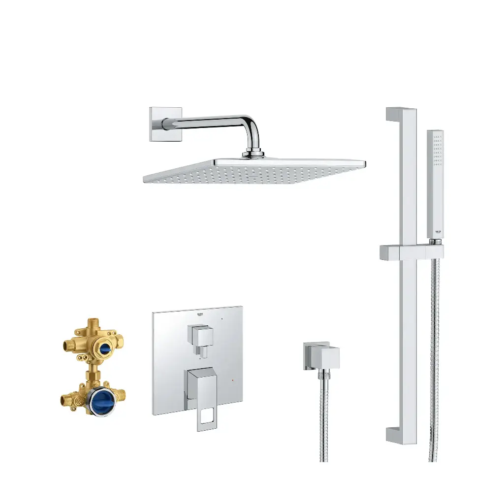 Grohe 29432000 Eurocube Pressure Balance Rain Shower Set StarLight Chrome