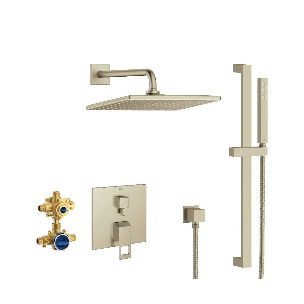 Grohe 29432EN0 Eurocube Pressure Balance Rain Shower Set Brushed Nickel