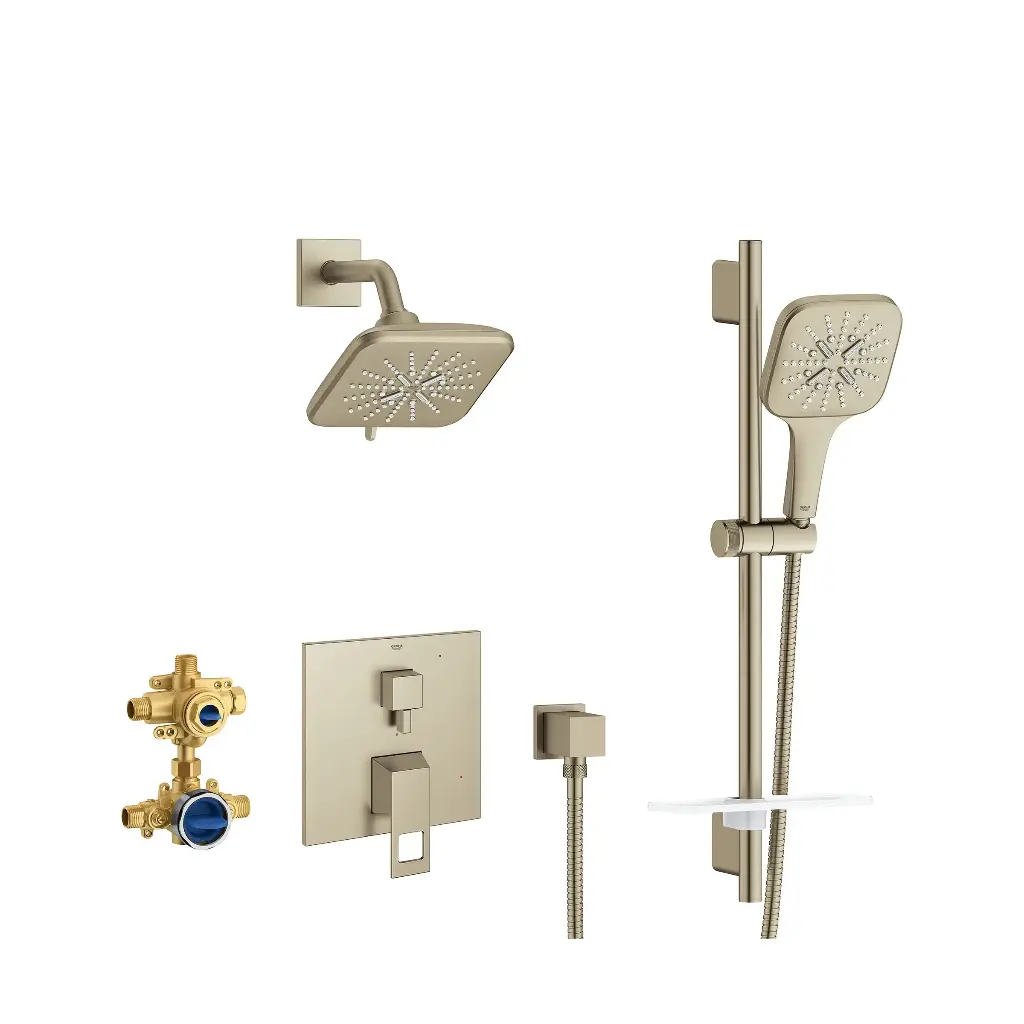 Grohe 29433EN0 Eurocube Pressure Balance Shower Set Brushed Nickel