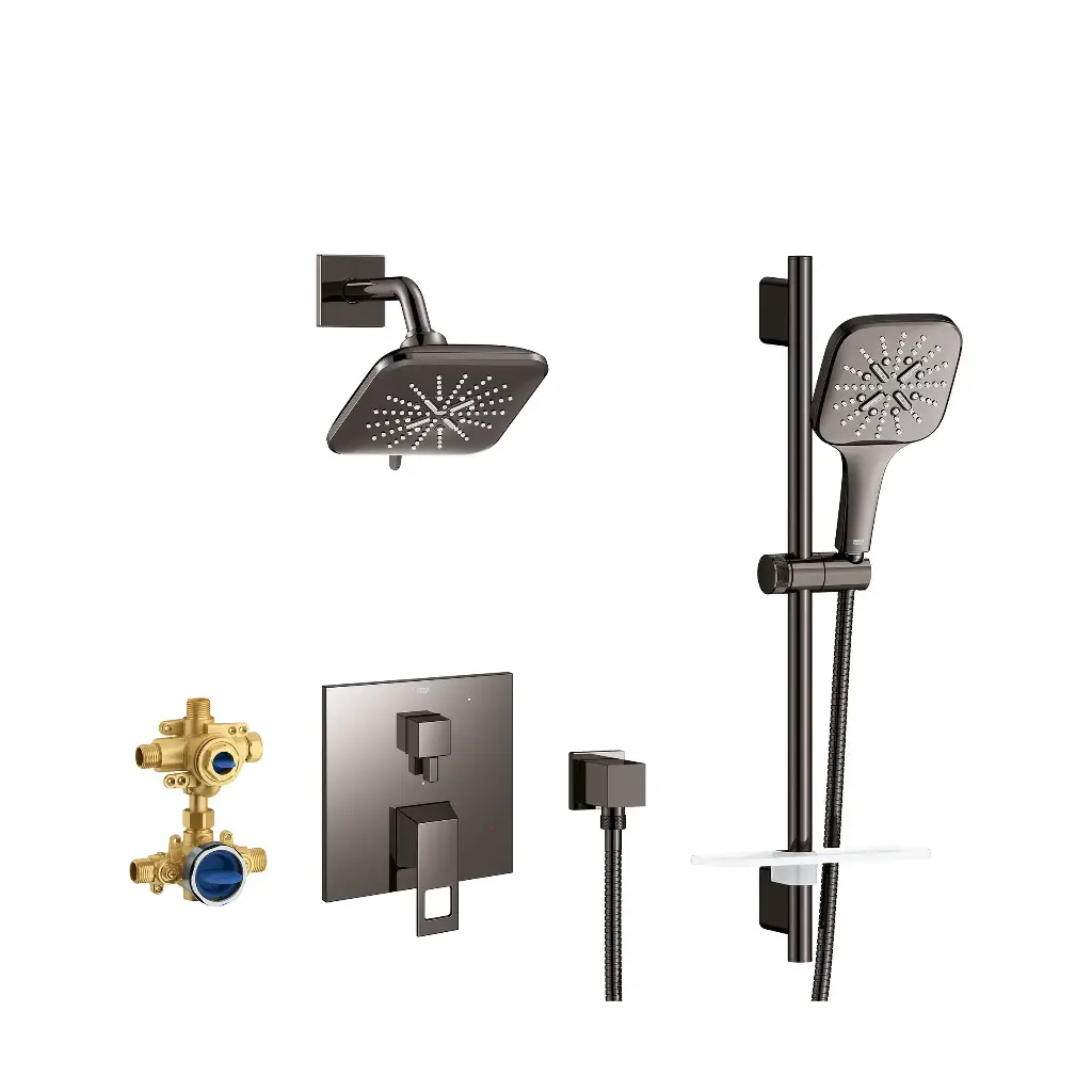 Grohe 29433A00 Eurocube Pressure Balance Shower Set Hard Graphite