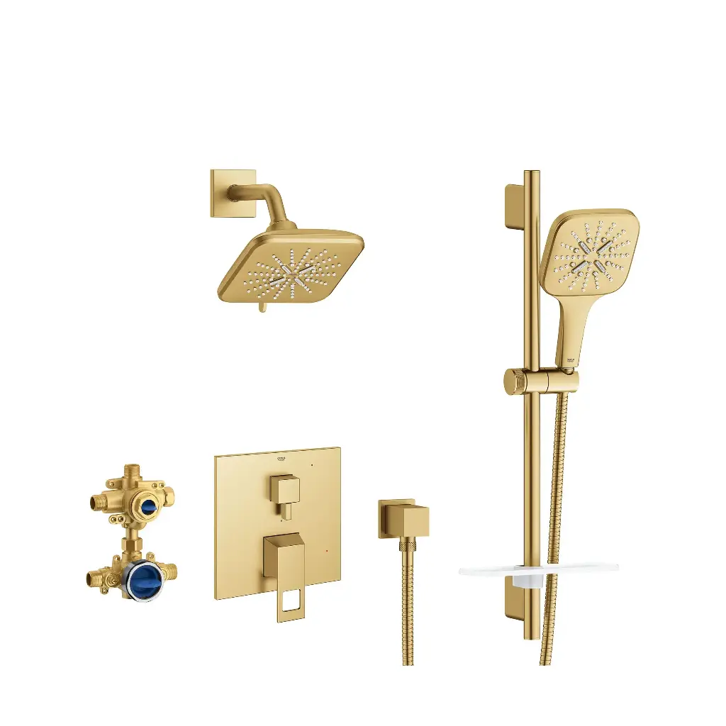 Grohe 29433GN0 Eurocube Pressure Balance Shower Set Brushed Cool Sunrise