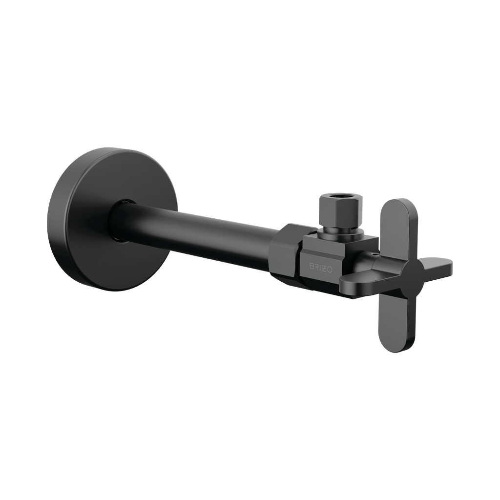 Brizo BT022204-BL Angled Supply Stop Valve with Cross Handle Matte Black